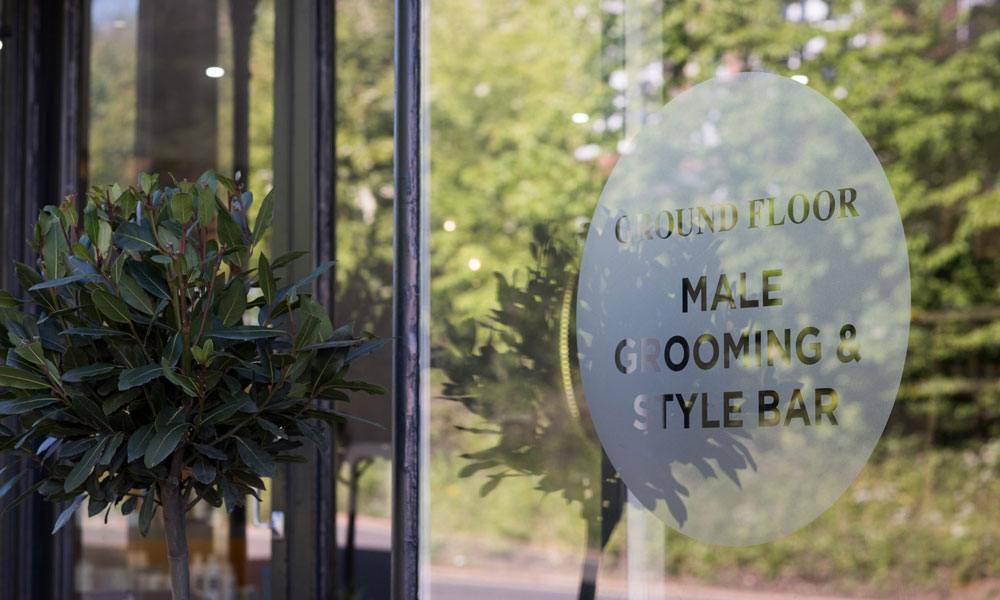 Male grooming & style bar Signage at 21 - Ground floor - male grooming & style bar