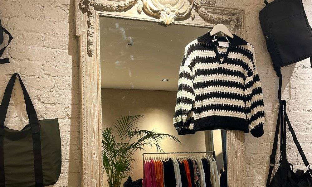 Interior of Anna Poulsen shop Interior of the Anna Poulsen shop showing jumpers and handbags