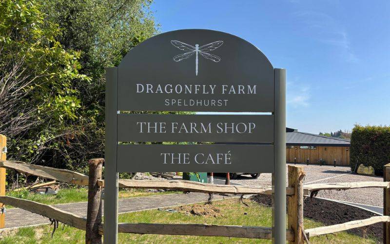 Farm shop entrance sign