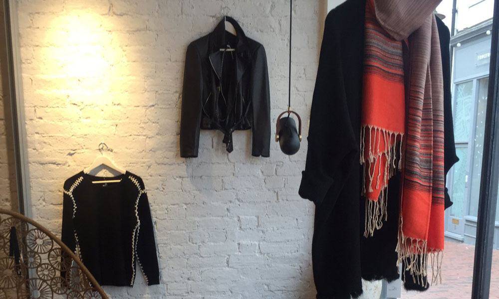 Interior of Anna Poulsen shop Interior of the Anna Poulsen shop showing jackets and coats