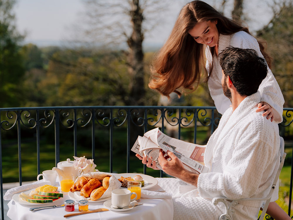 A couple having breakfast at The Spa Hotel