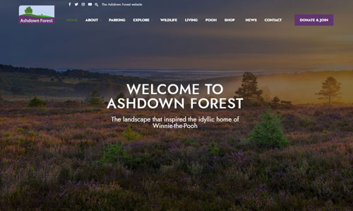 Ashdown Forest website homepage