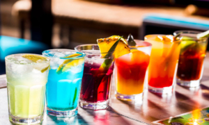 Drinks on a bar