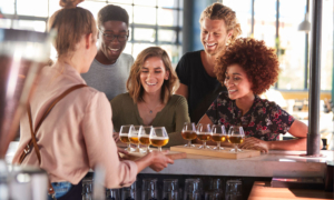 People wine tasting