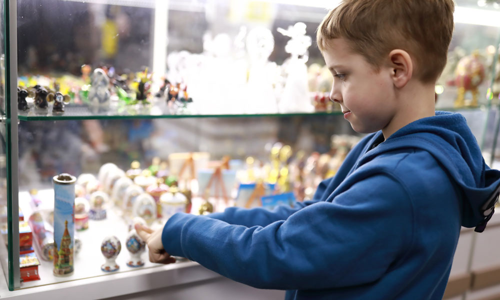 Boy choosing a souvenir