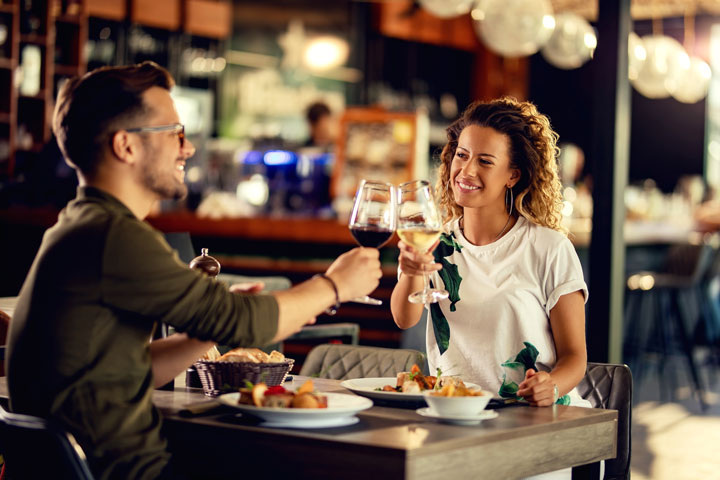 Couple eating out Couple eating out