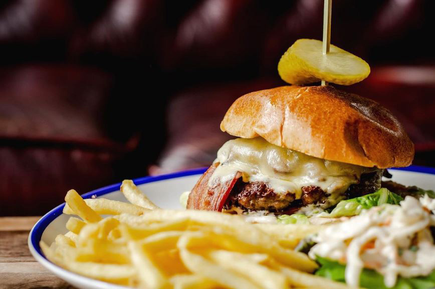 A burger at The George A burger at The George