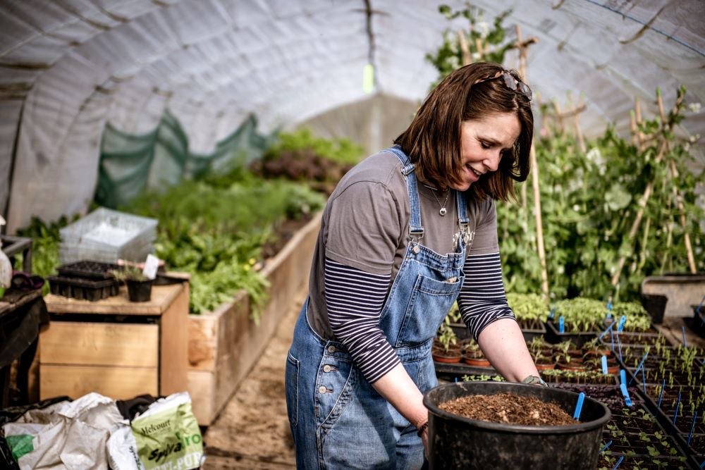 Jenny Huddart head gardener at the Small Holding