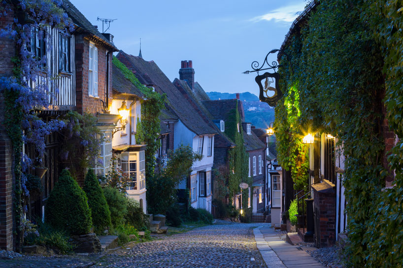 Rye-Sussex a cobbled street in Rye