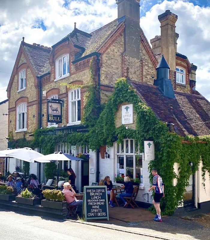 the-little-bull the front of the little bull at Brenchley. The Ivy is growing over the stone front building