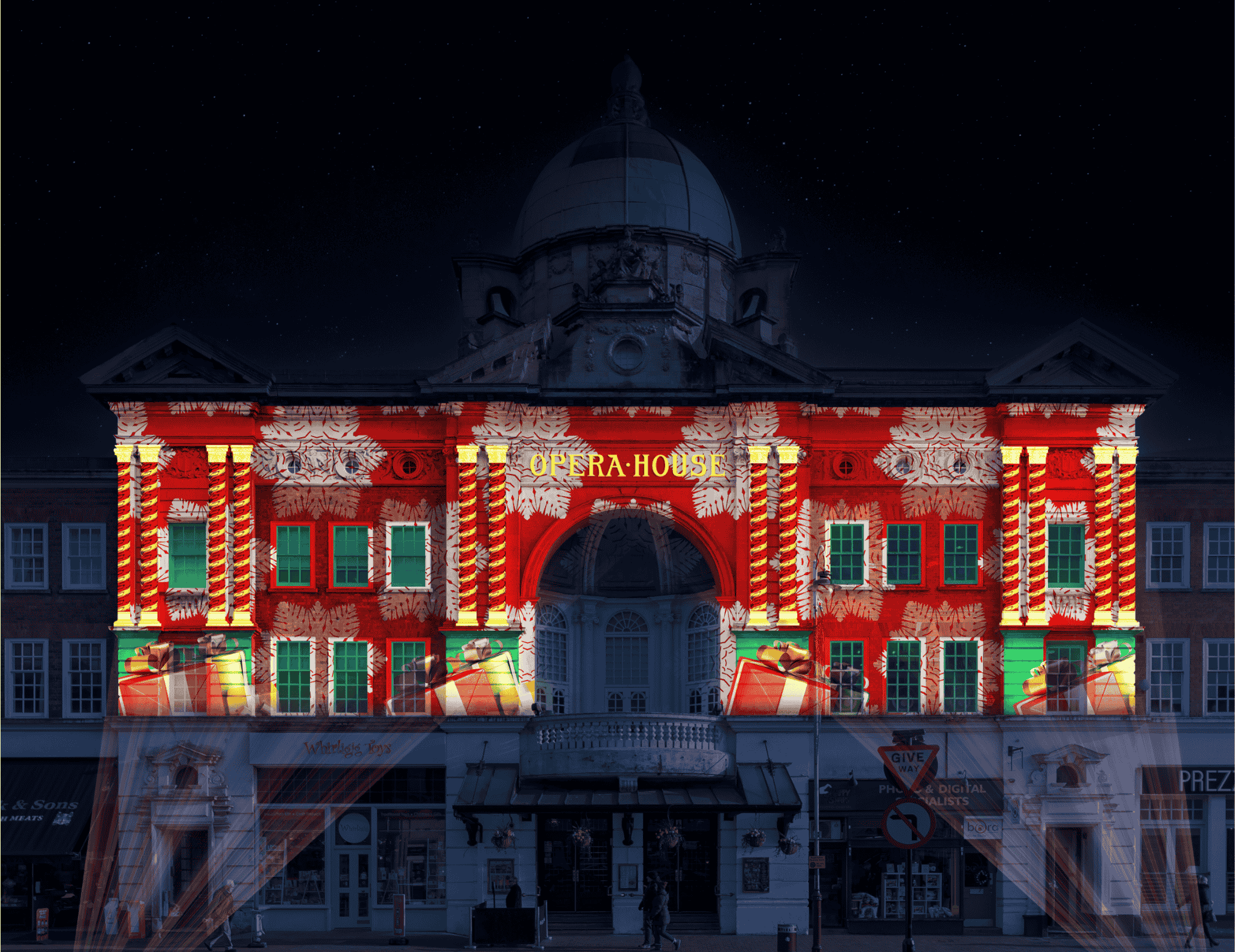 Opera House Christmas display