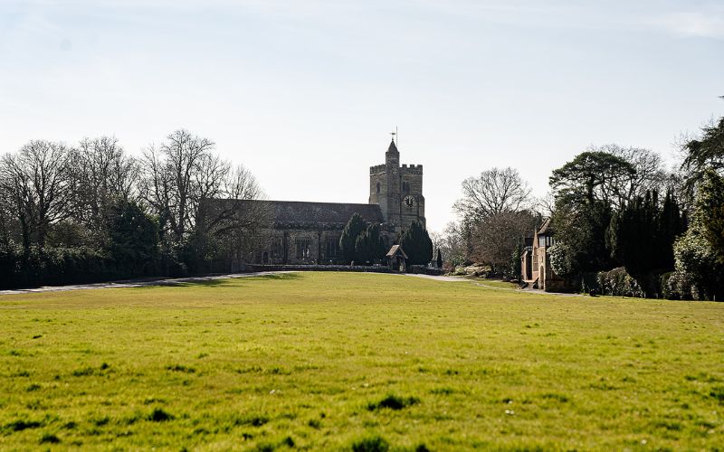 Village green and church