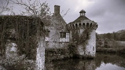 Scotney grey Scotney castle on grey day