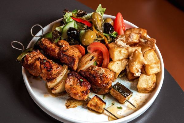 Skewers on a plate