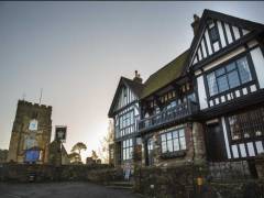 The Star and Eagle and church